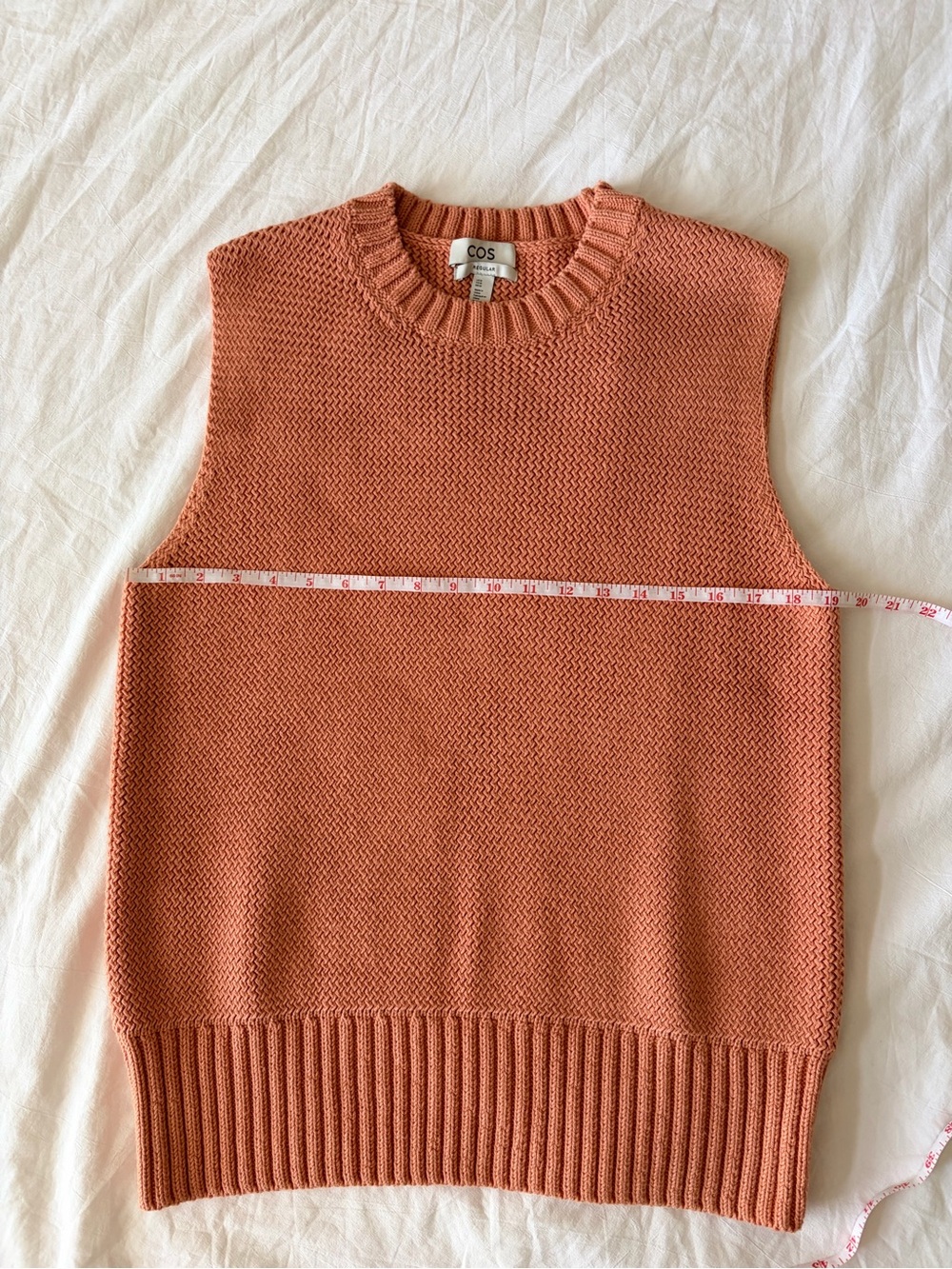 COS Chunky Knit Crewneck Sweater in Terracotta Peach - Picture 4 of 6